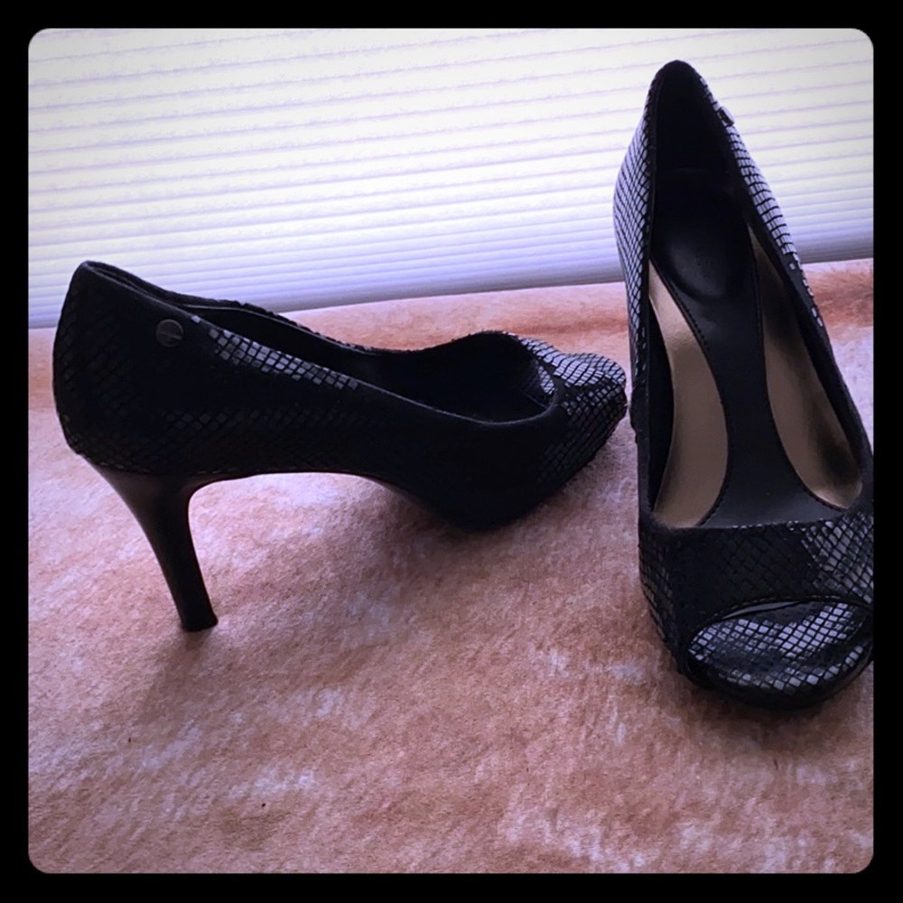 Calvin Klein peep toe pumps